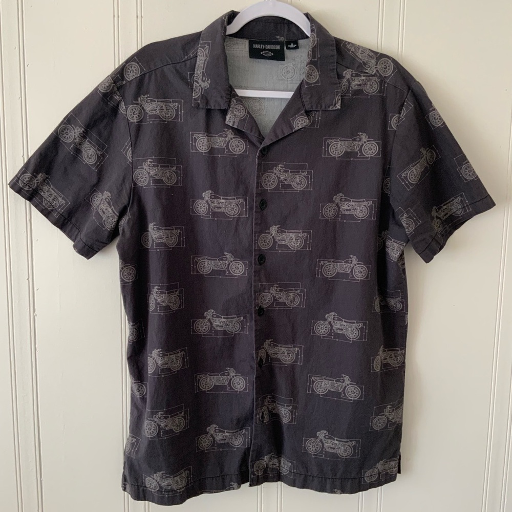 Harley-Davidson Gray Casual Button Down Shirt